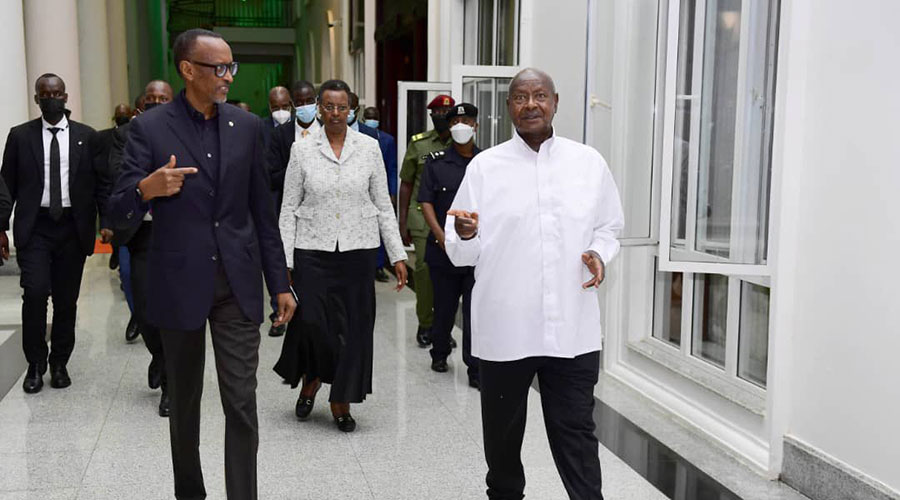 President Kagame with President Museveni. 